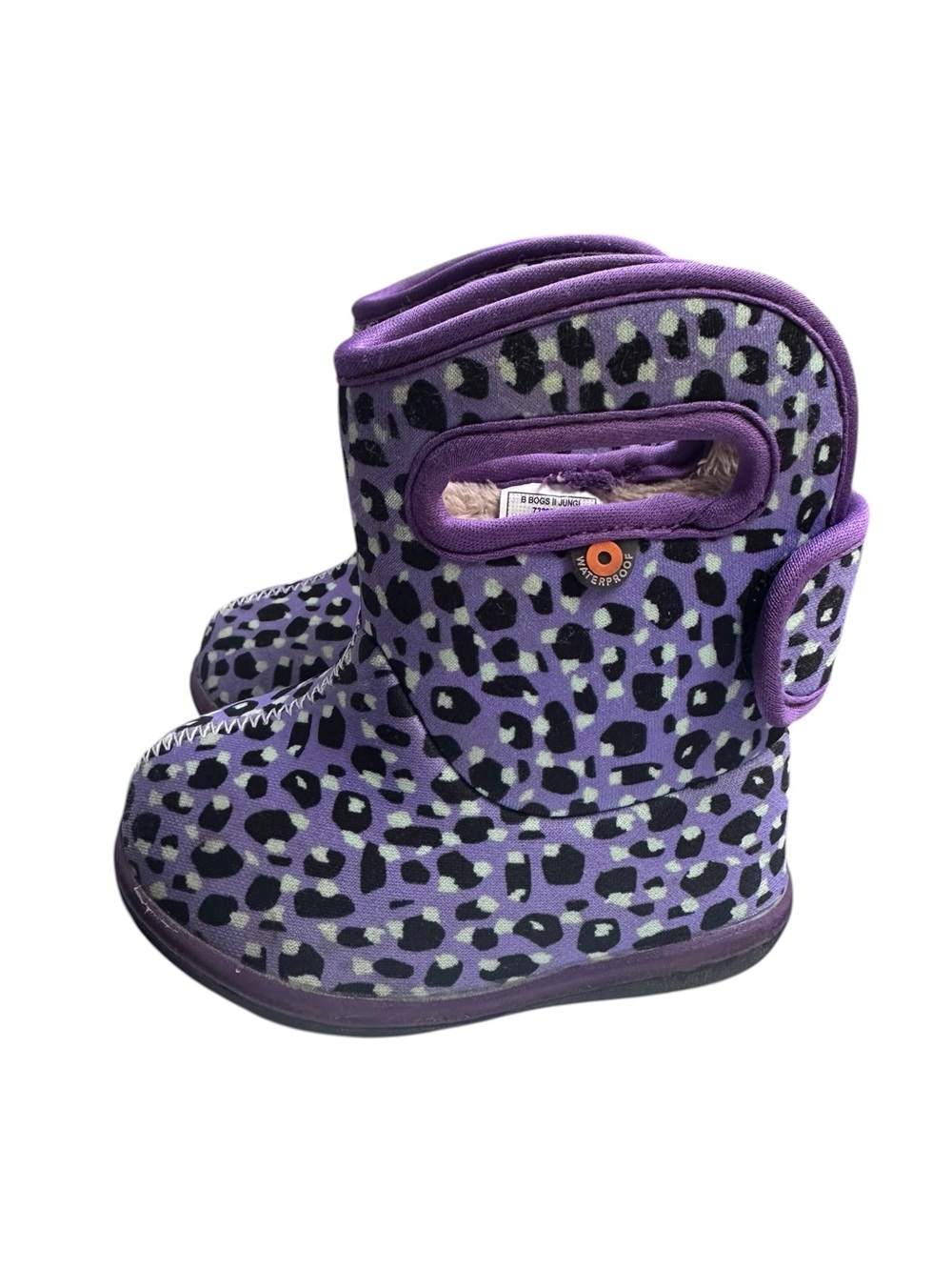 Baby Bogs II Joyful Jungle Toddler Boots Purple Leopard Size 4